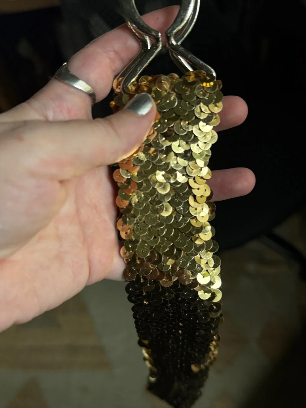 Vintage Gold Sequin Stretch Belt